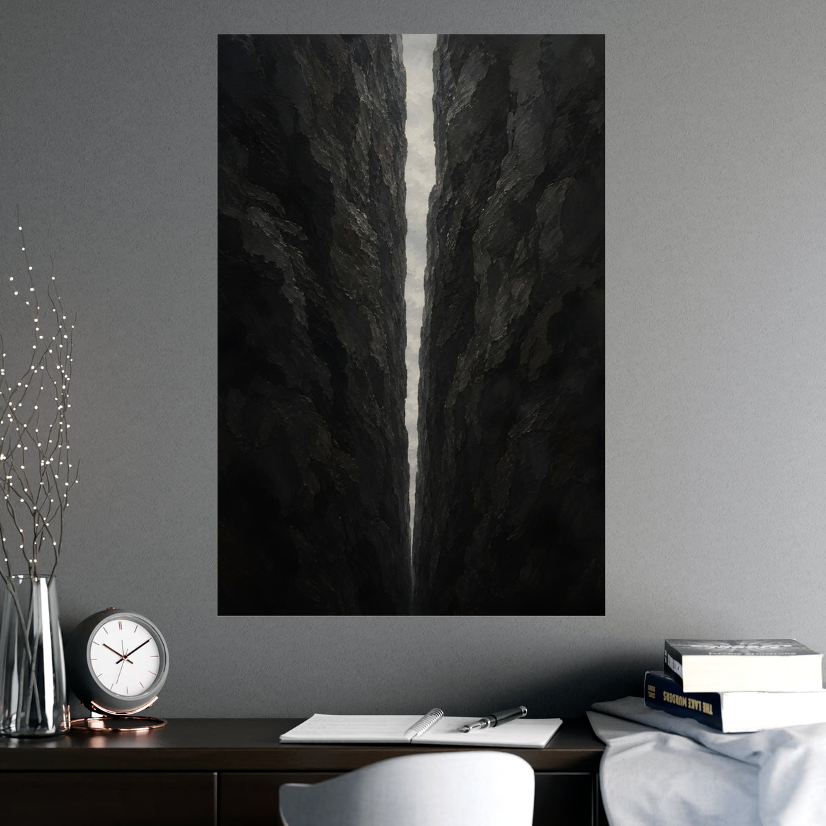 The Narrow Pass — the narrow pass, shown framed on a wall