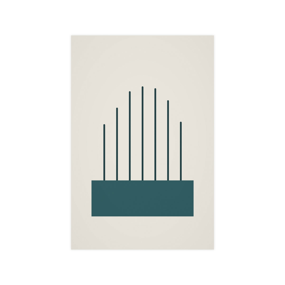 Deep Teal Lines Wall Art — lines in a deep teal palette, 12x18 in print