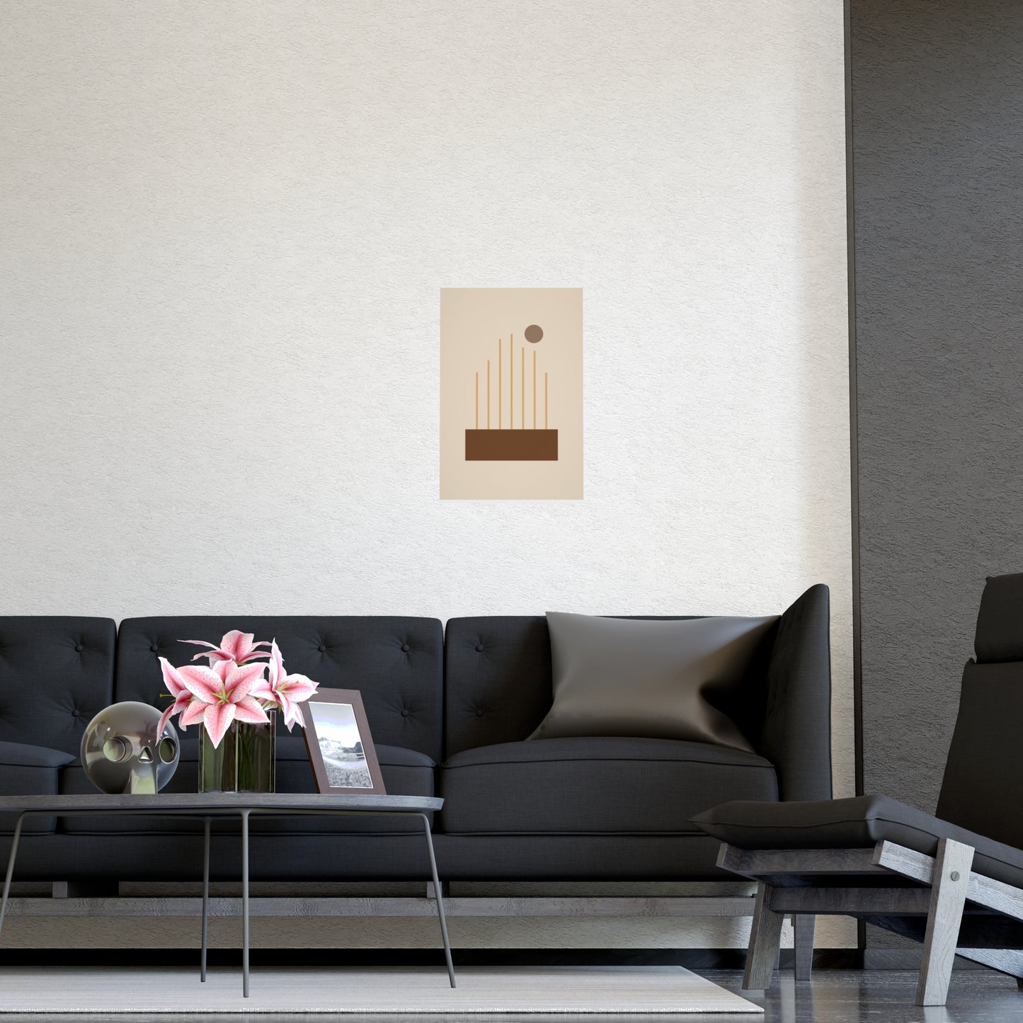 Muted 70s Lines Wall Art | Bedroom Print