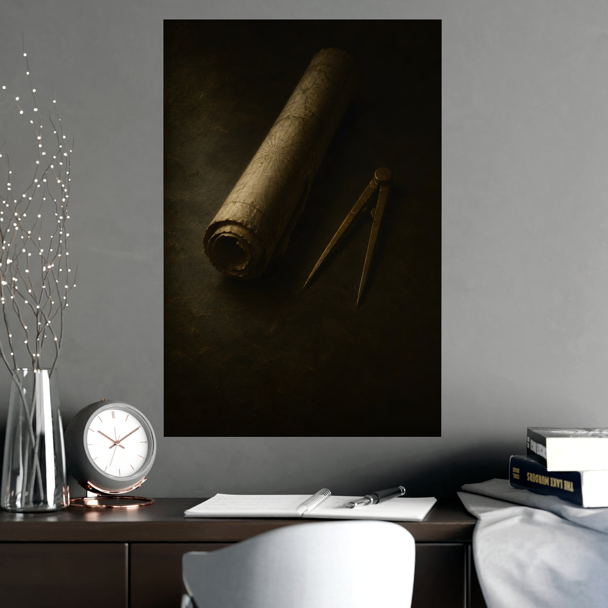 Chart and Dividers — chart and dividers, shown framed on a wall