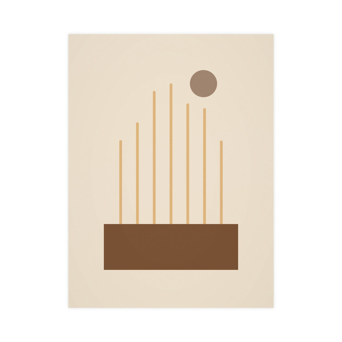Muted 70s Lines Wall Art — lines in a muted 70s palette, 18x24 in print