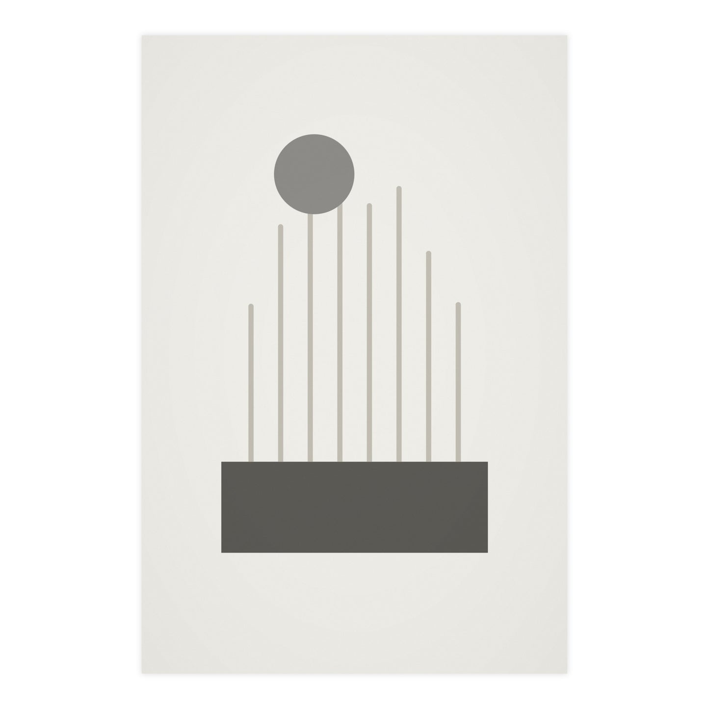 Charcoal Cream Lines Wall Art | Bedroom Print