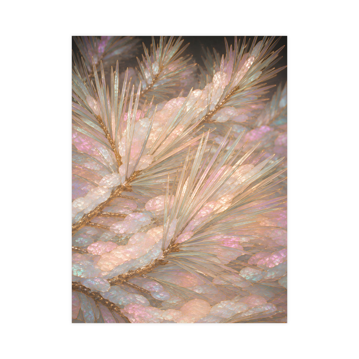 Snow on Pine — snow on pine, 18x24 in print