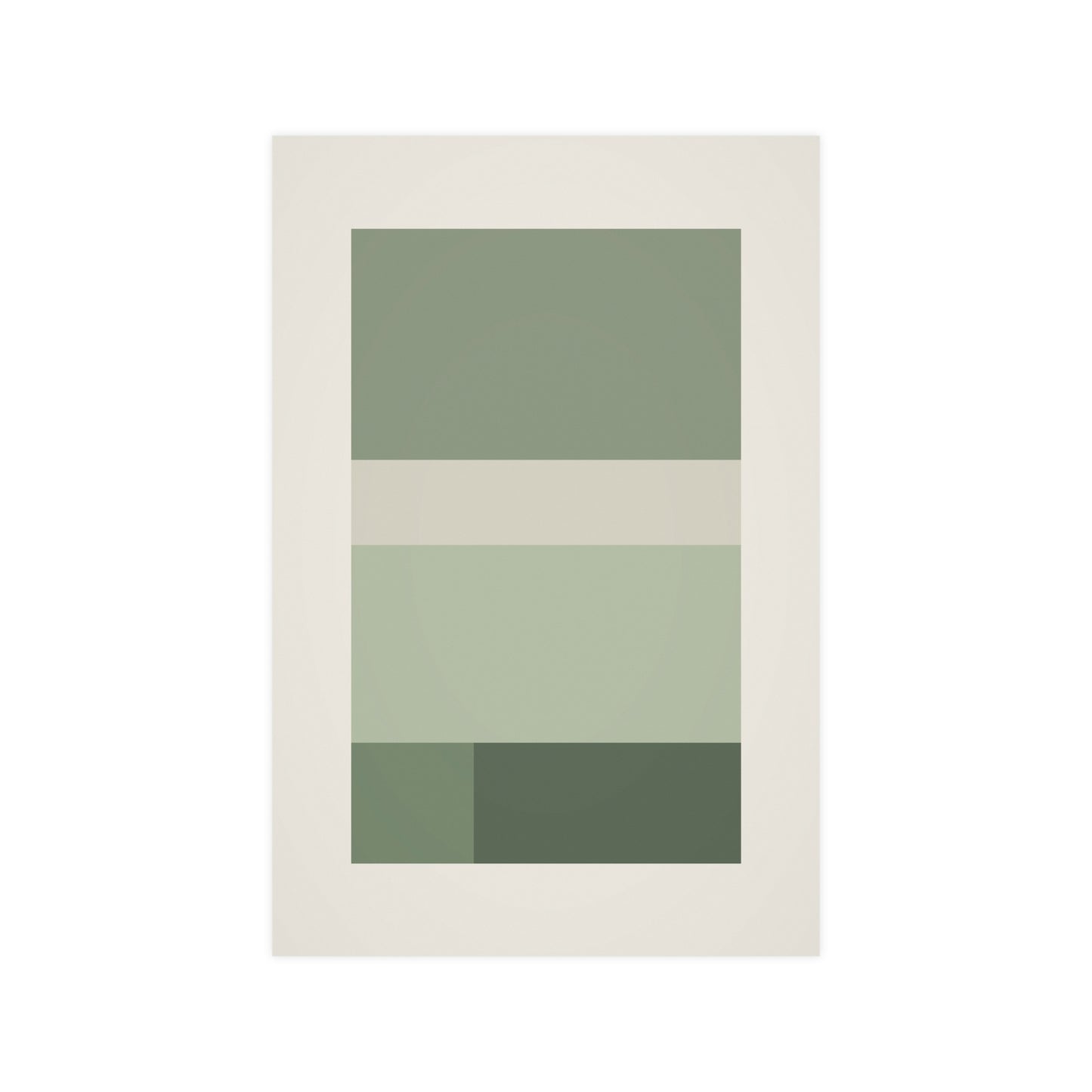 Sage Neutral Blocks Boho Wall Art | Living Room Print