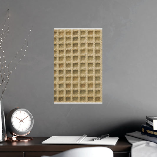 Waffle Weave — waffle weave, shown framed on a wall