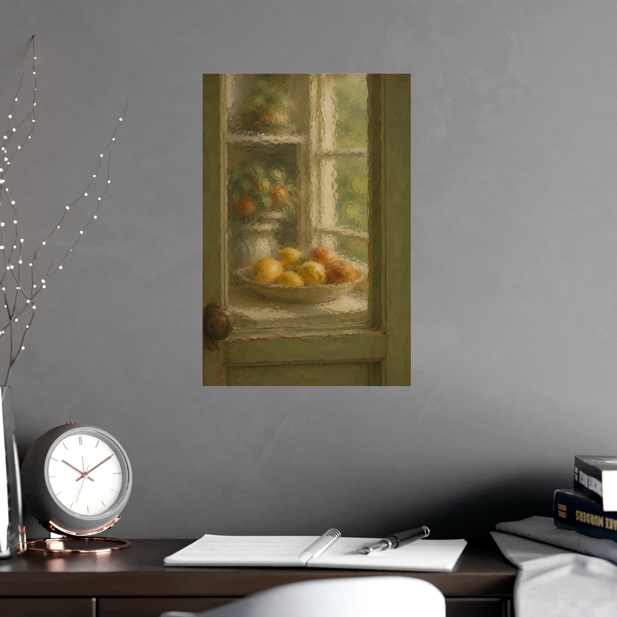 Through the Wavy Glass — through the wavy glass, shown framed on a wall
