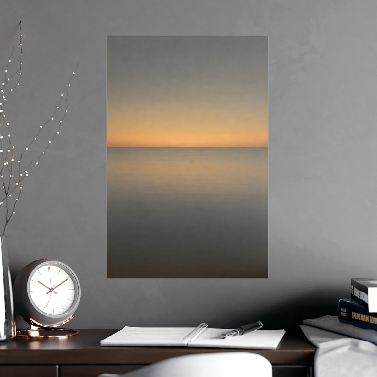 Sea at Dusk — sea at dusk, shown framed on a wall