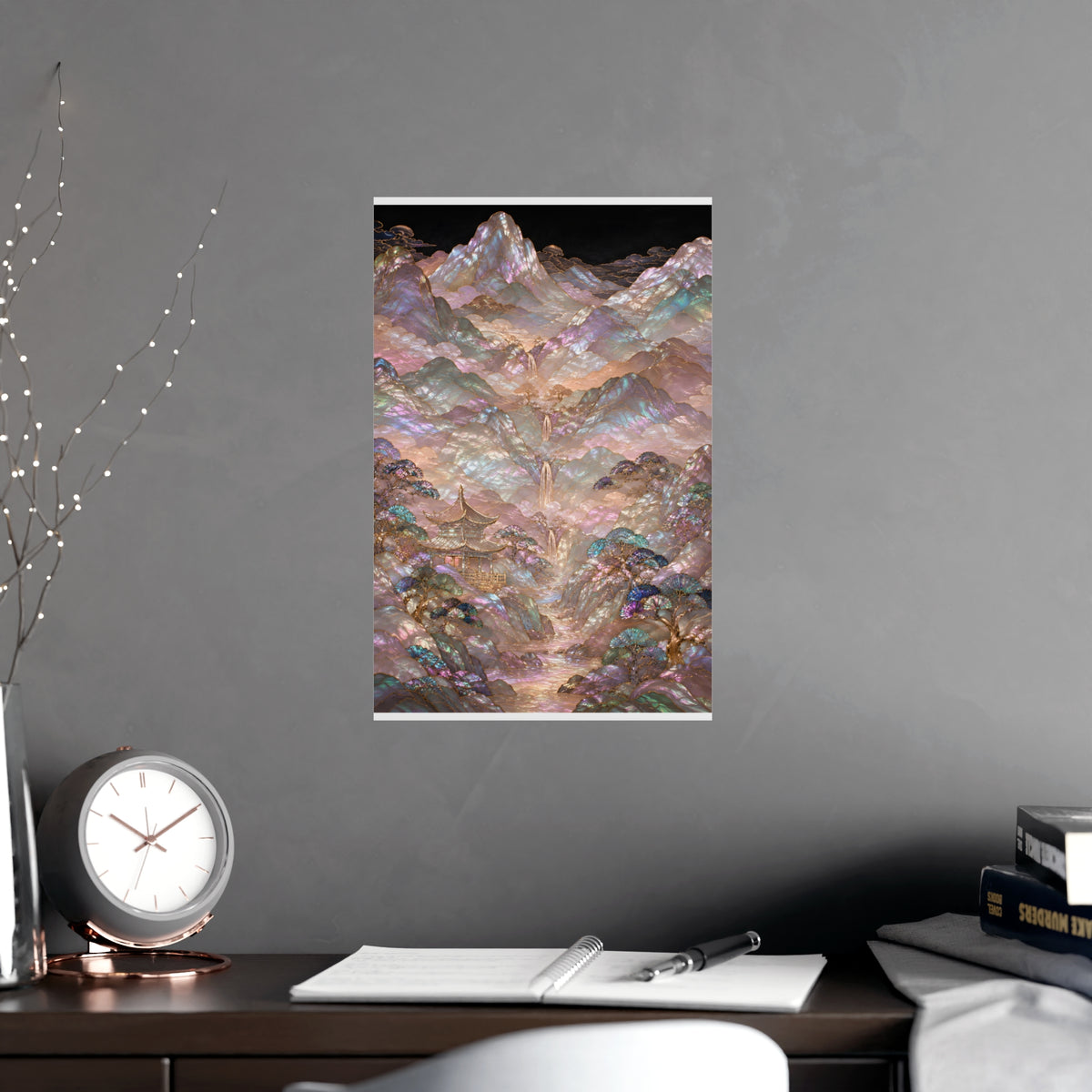 Valley in Bloom — valley in bloom, shown framed on a wall
