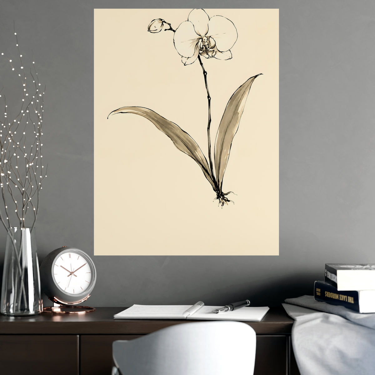 Orchid — orchid, shown framed on a wall