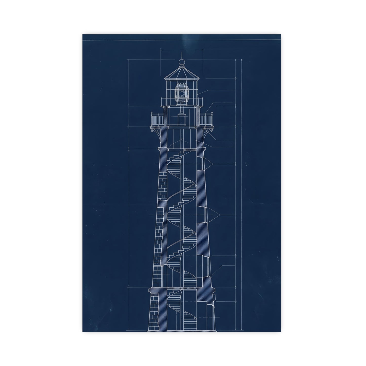 Lighthouse, in Section — lighthouse, in section, 18x24 in print