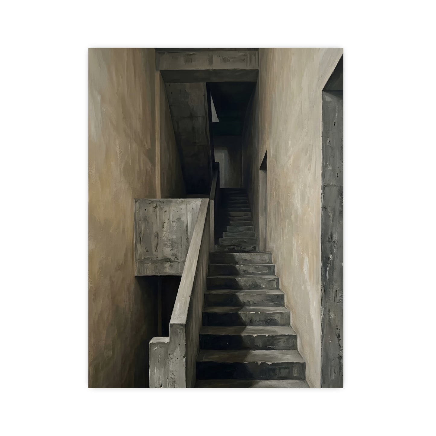 Concrete Stairwell — concrete stairwell, 16x24 in print