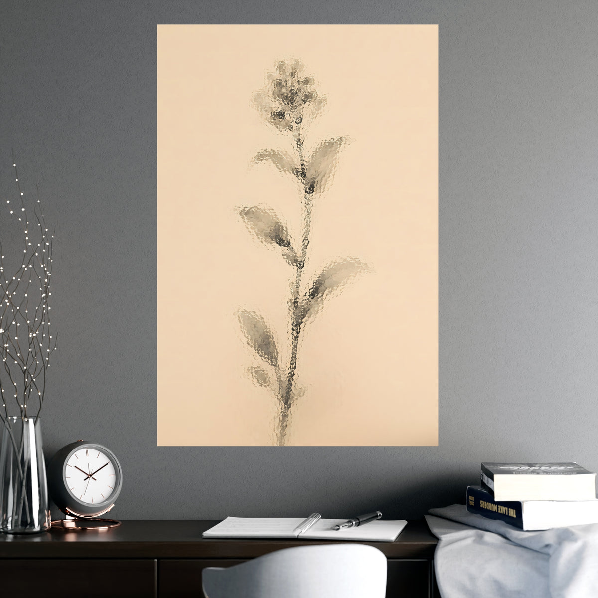 Through Frosted Glass — through frosted glass, shown framed on a wall