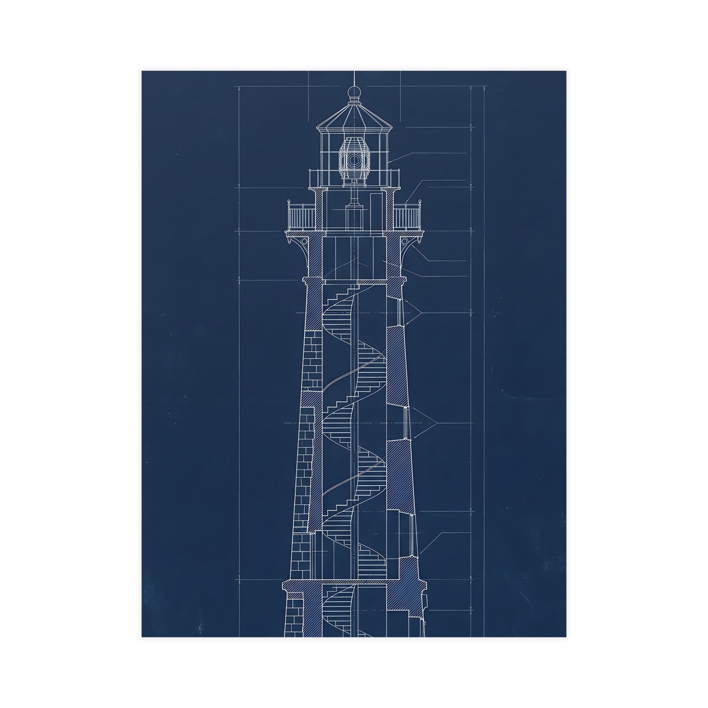 Lighthouse, in Section — lighthouse, in section, 12x18 in print