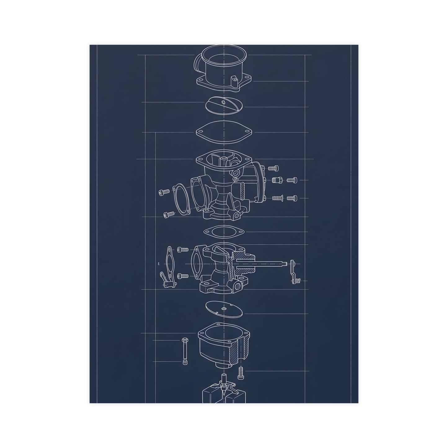 Carburettor, Exploded — carburettor, exploded, 12x18 in print