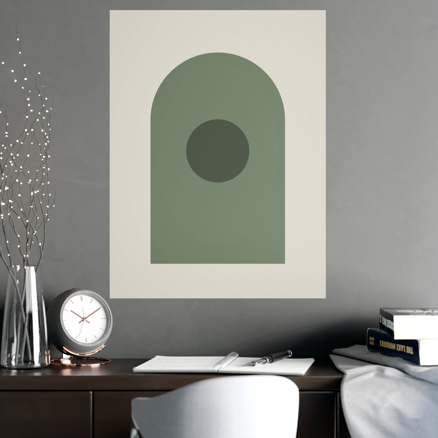 Sage Neutral Arch Boho Wall Art | Living Room Print