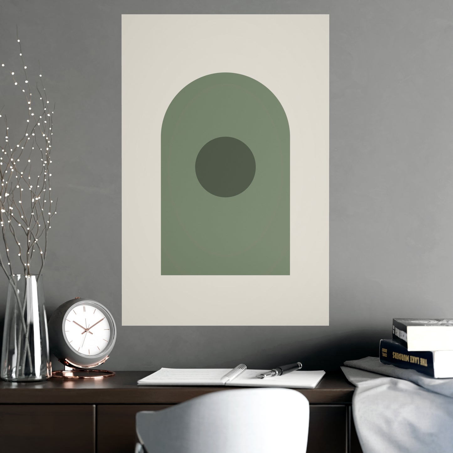 Sage Neutral Arch Boho Wall Art | Living Room Print