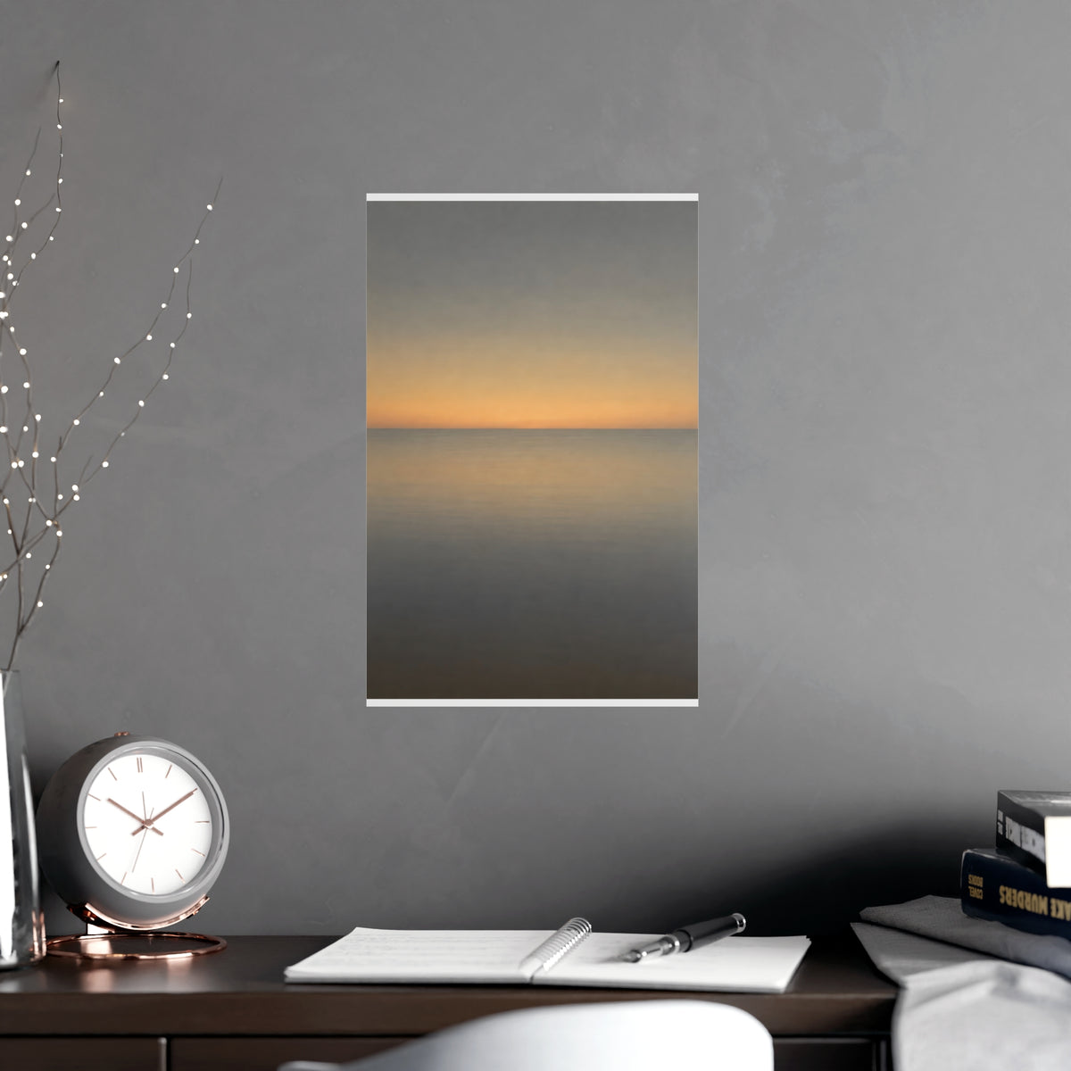 Sea at Dusk — sea at dusk, shown framed on a wall