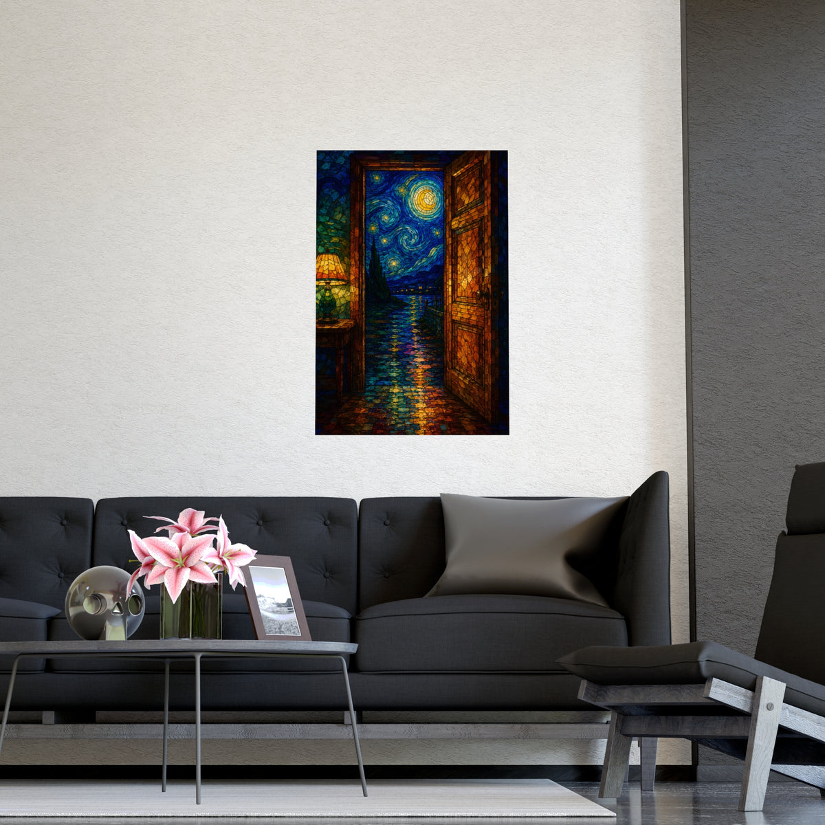 Out through the Door — out through the door, shown framed on a wall