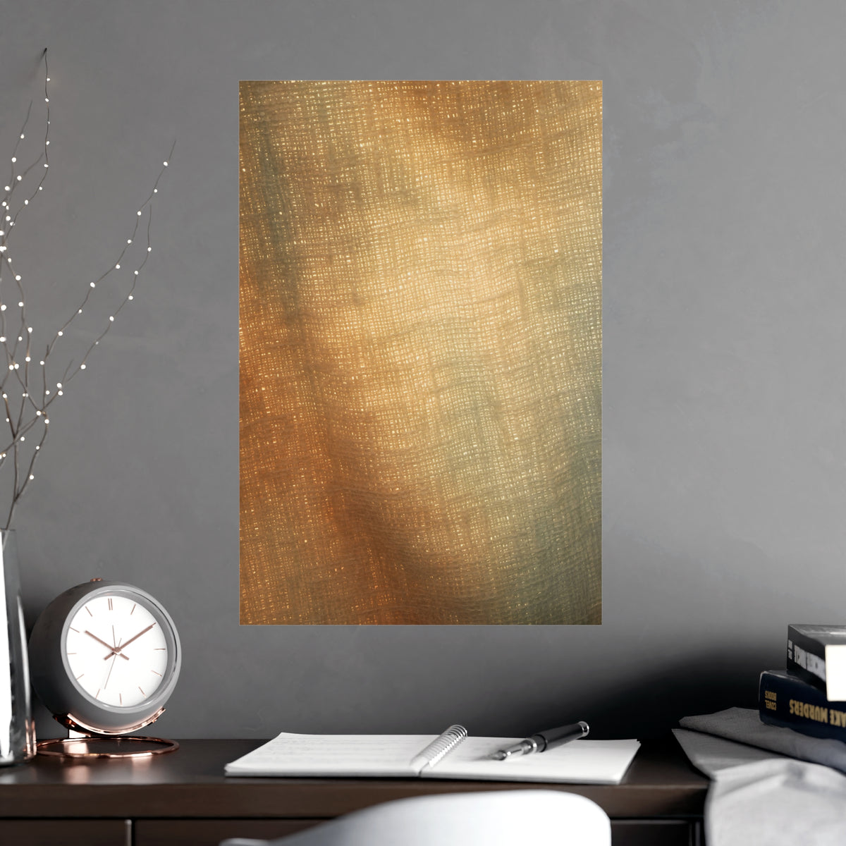 Weave against the Light — weave against the light, shown framed on a wall