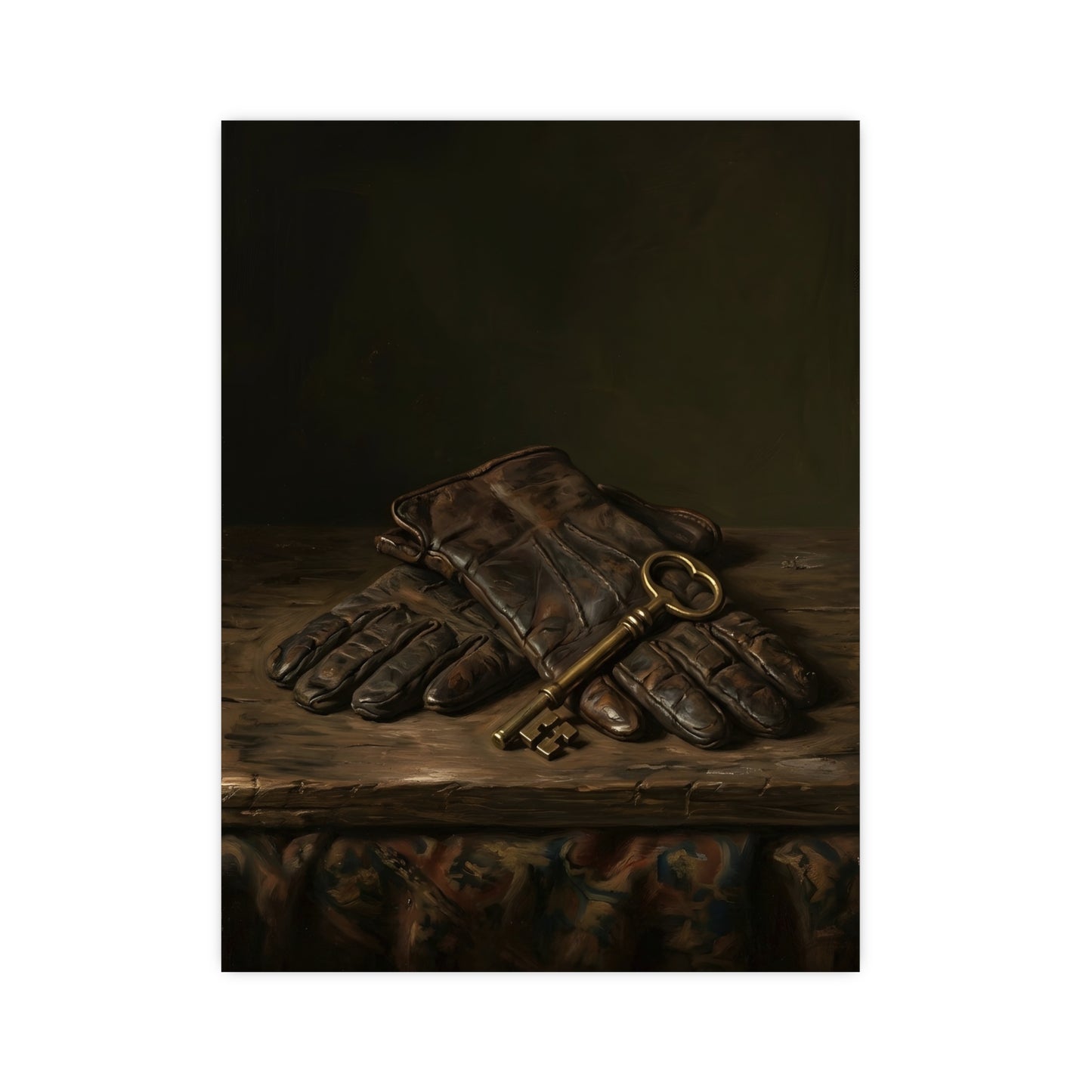 Gloves and a Brass Key — gloves and a brass key, 16x24 in print