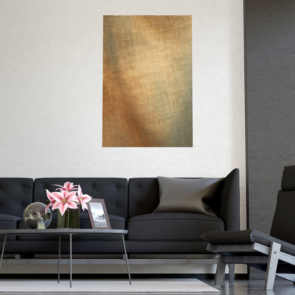 Weave against the Light — weave against the light, shown framed on a wall