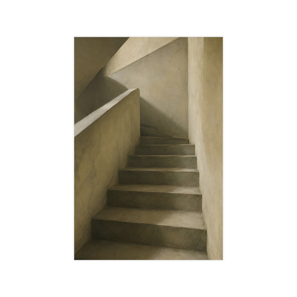 Concrete Stairwell — concrete stairwell, 12x18 in print