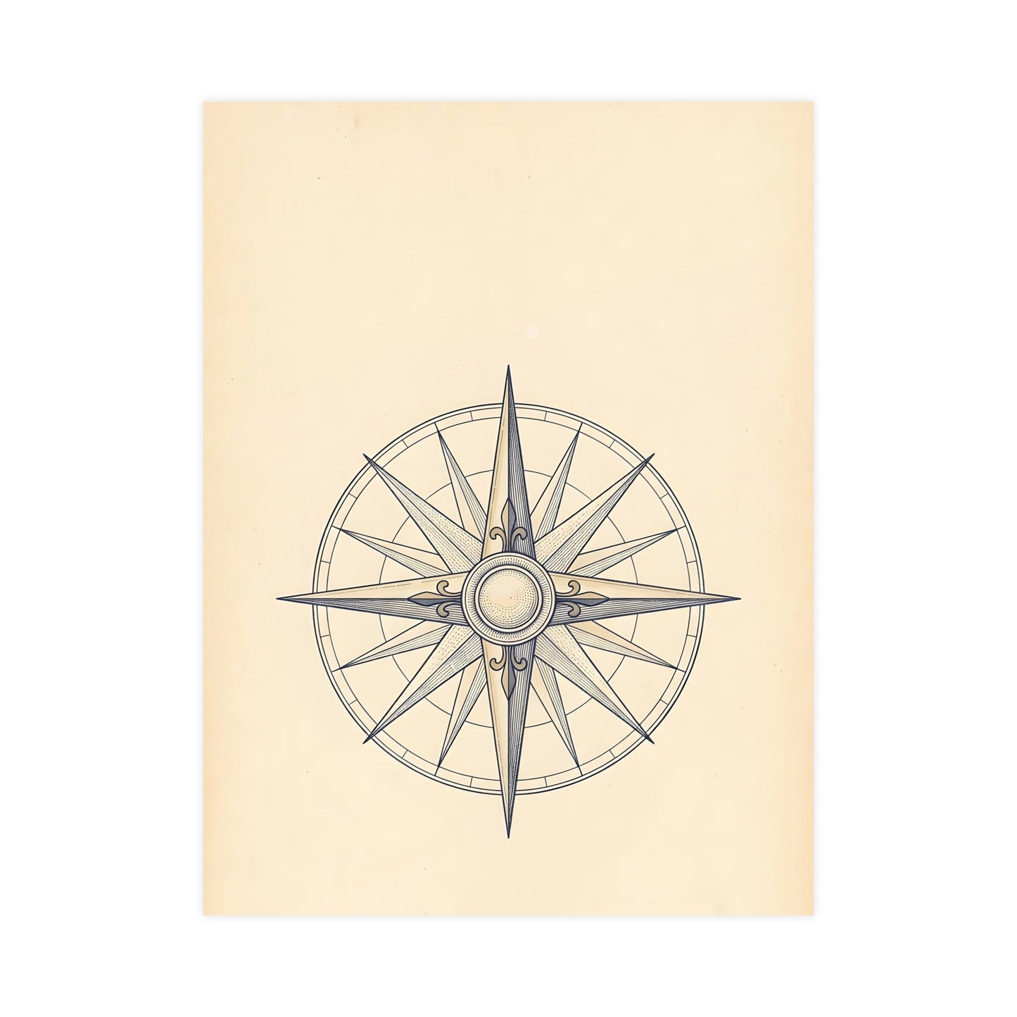 Compass Rose | Antique Chart Print | Wall Art