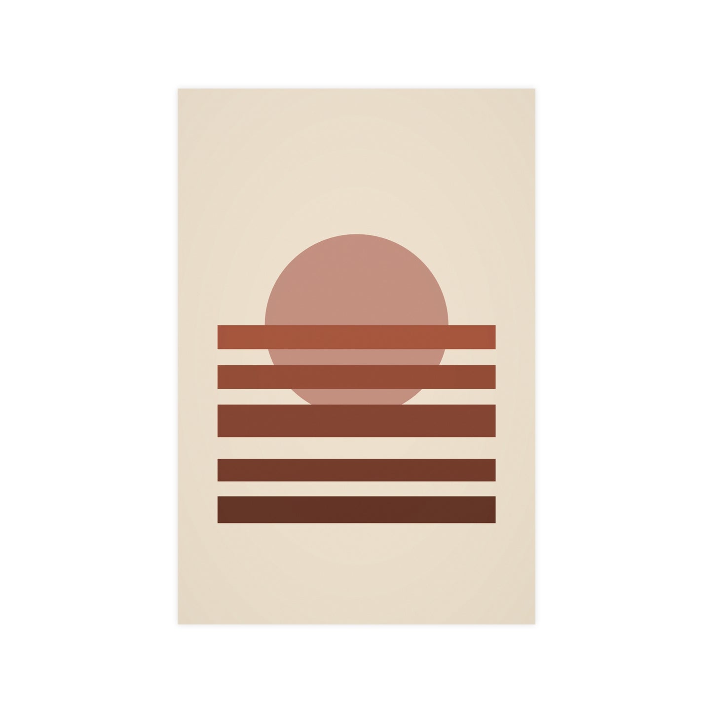 Muted 70s Sunset Landscape Wall Art | Living Room Print