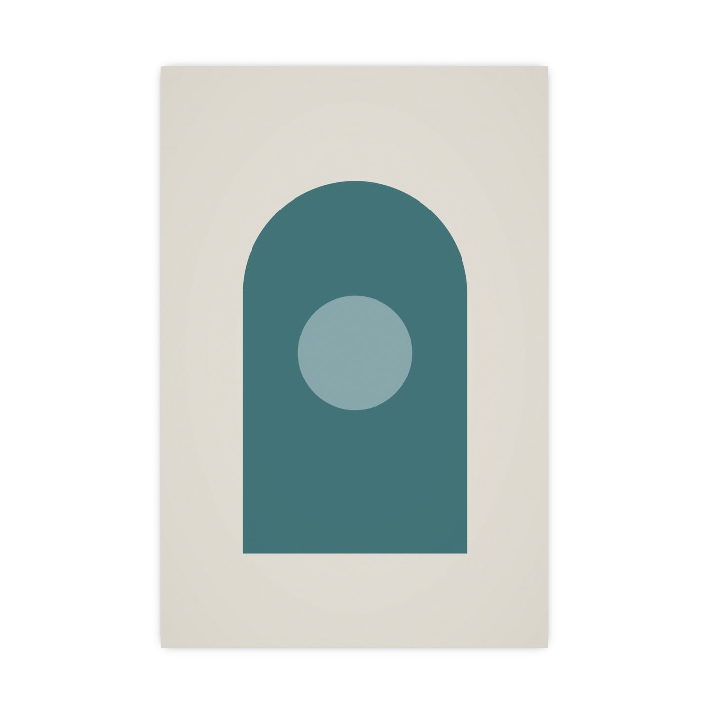 Deep Teal Arch Modern Wall Art | Living Room Print