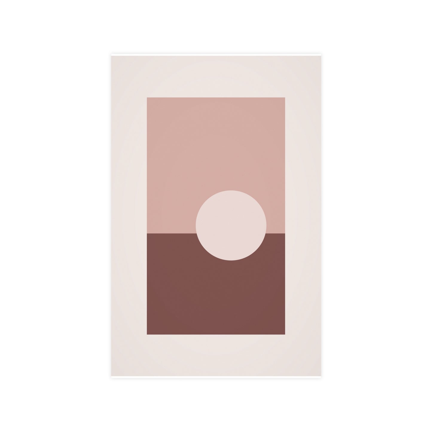 Dusty Rose Sun Landscape Wall Art | Living Room Print