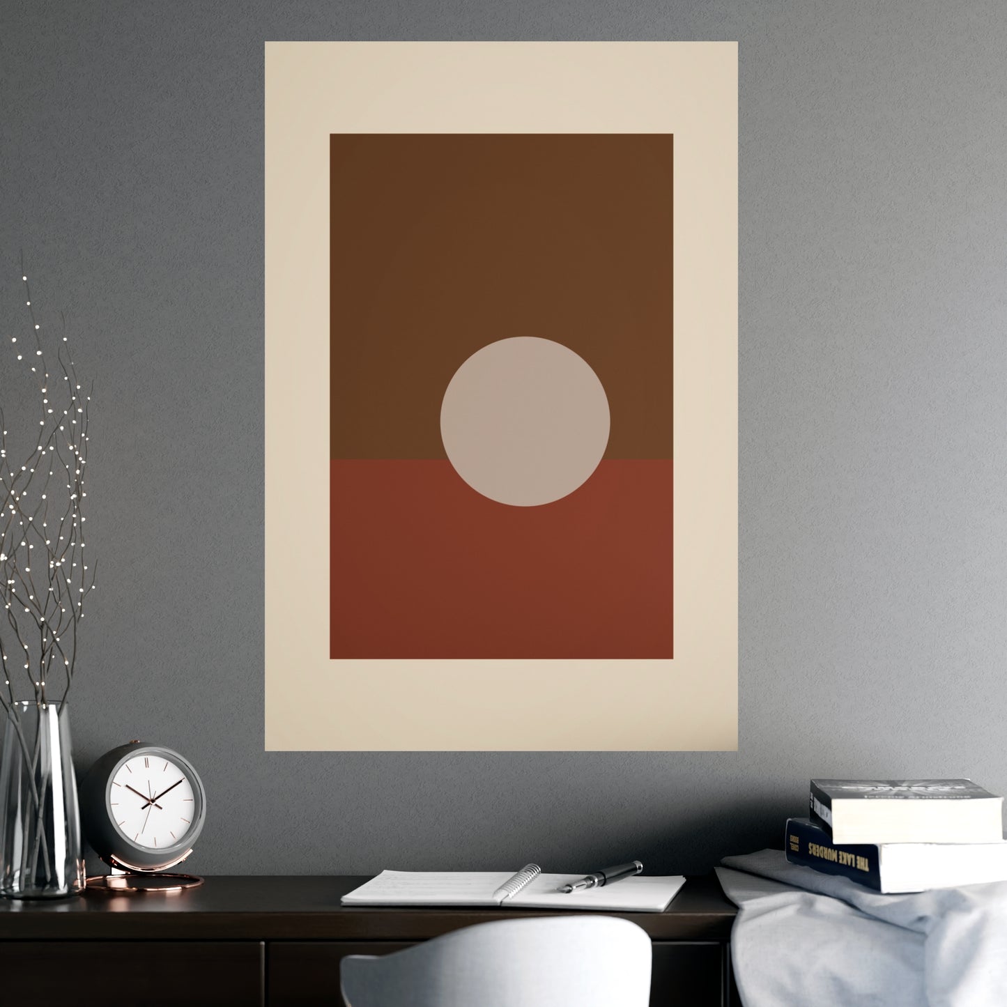 Muted 70s Sun Landscape Wall Art | Living Room Print