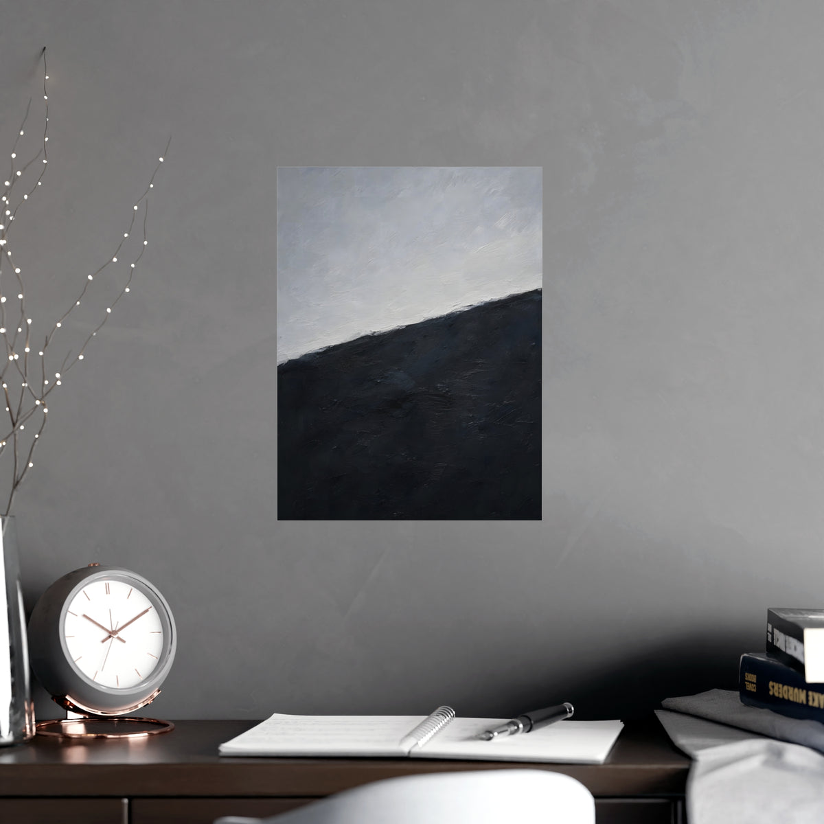Snow Line — snow line, shown framed on a wall