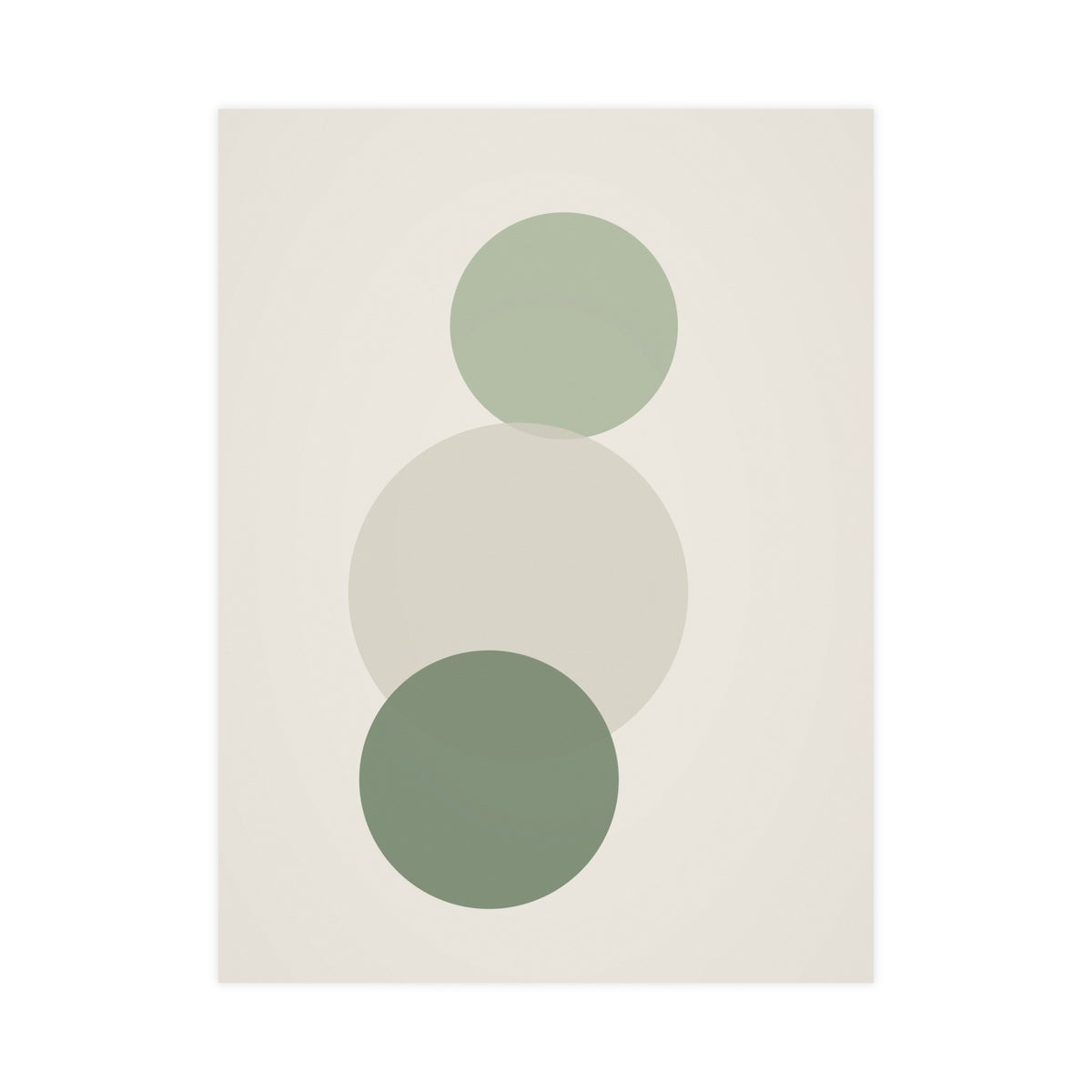 Sage Neutral Circles Boho Wall Art — circles in a sage neutral palette, 18x24 in print