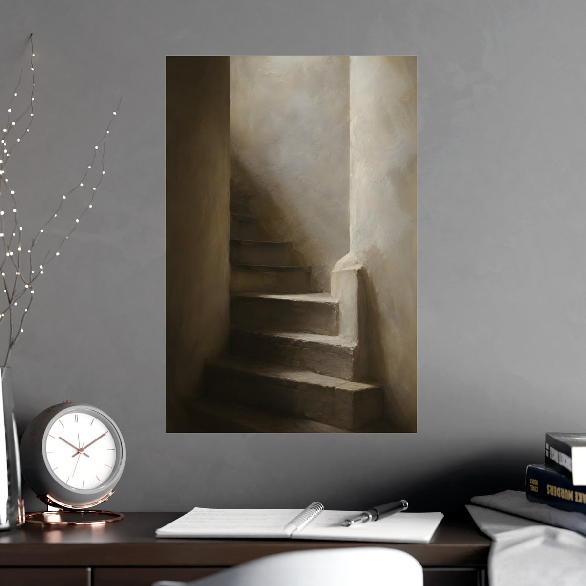 Stone Stair — stone stair, shown framed on a wall