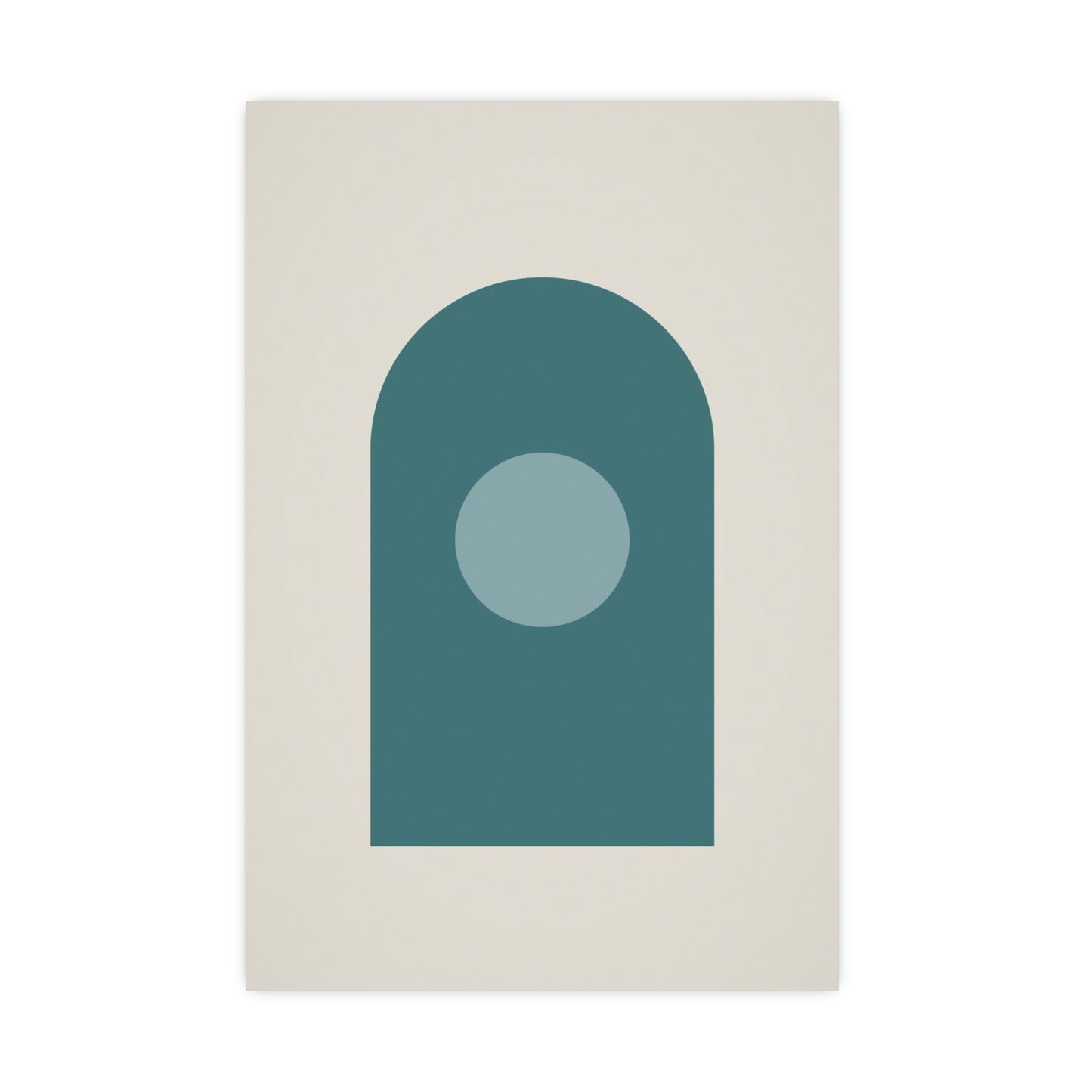 Deep Teal Arch Modern Wall Art | Living Room Print