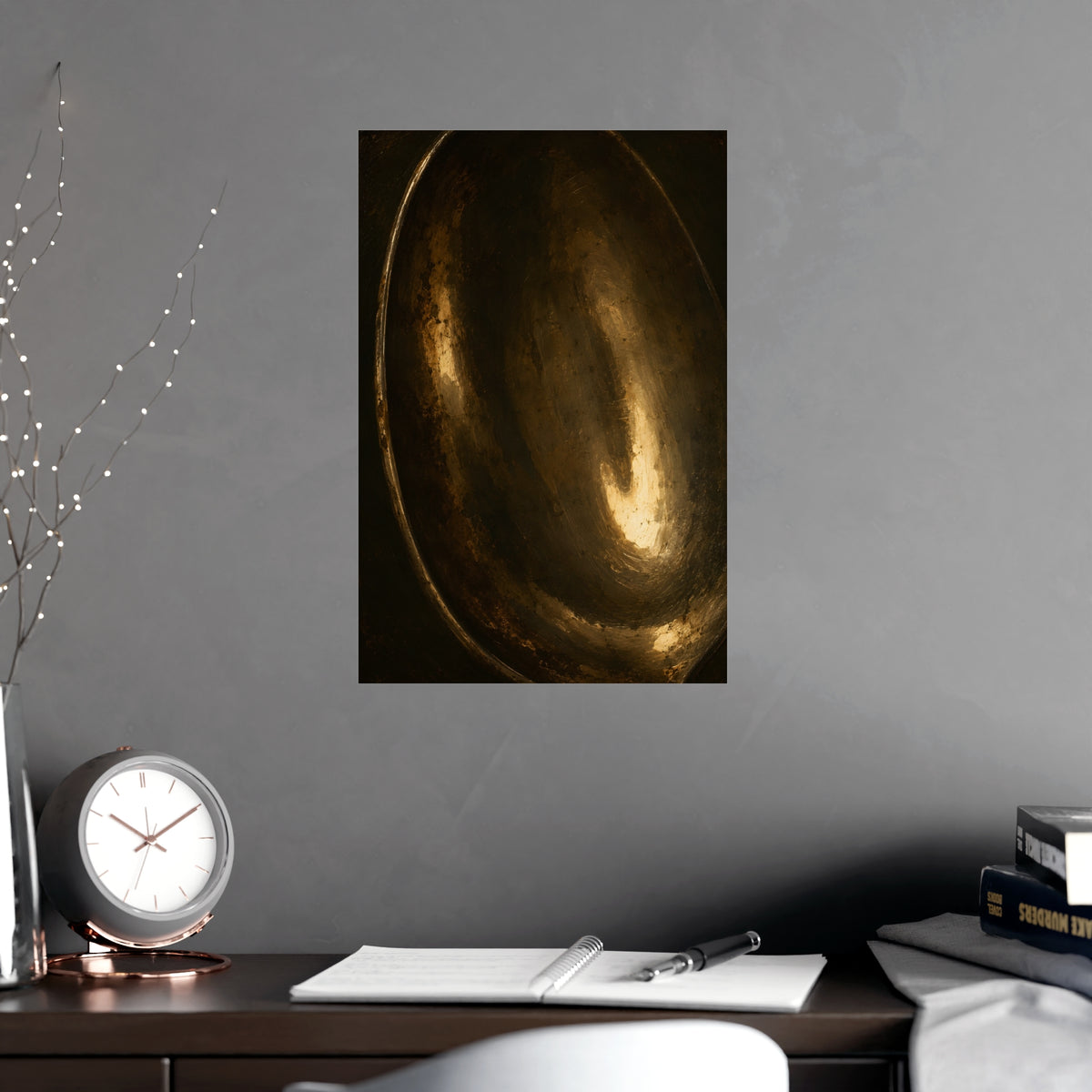 Tarnished Silver — tarnished silver, shown framed on a wall