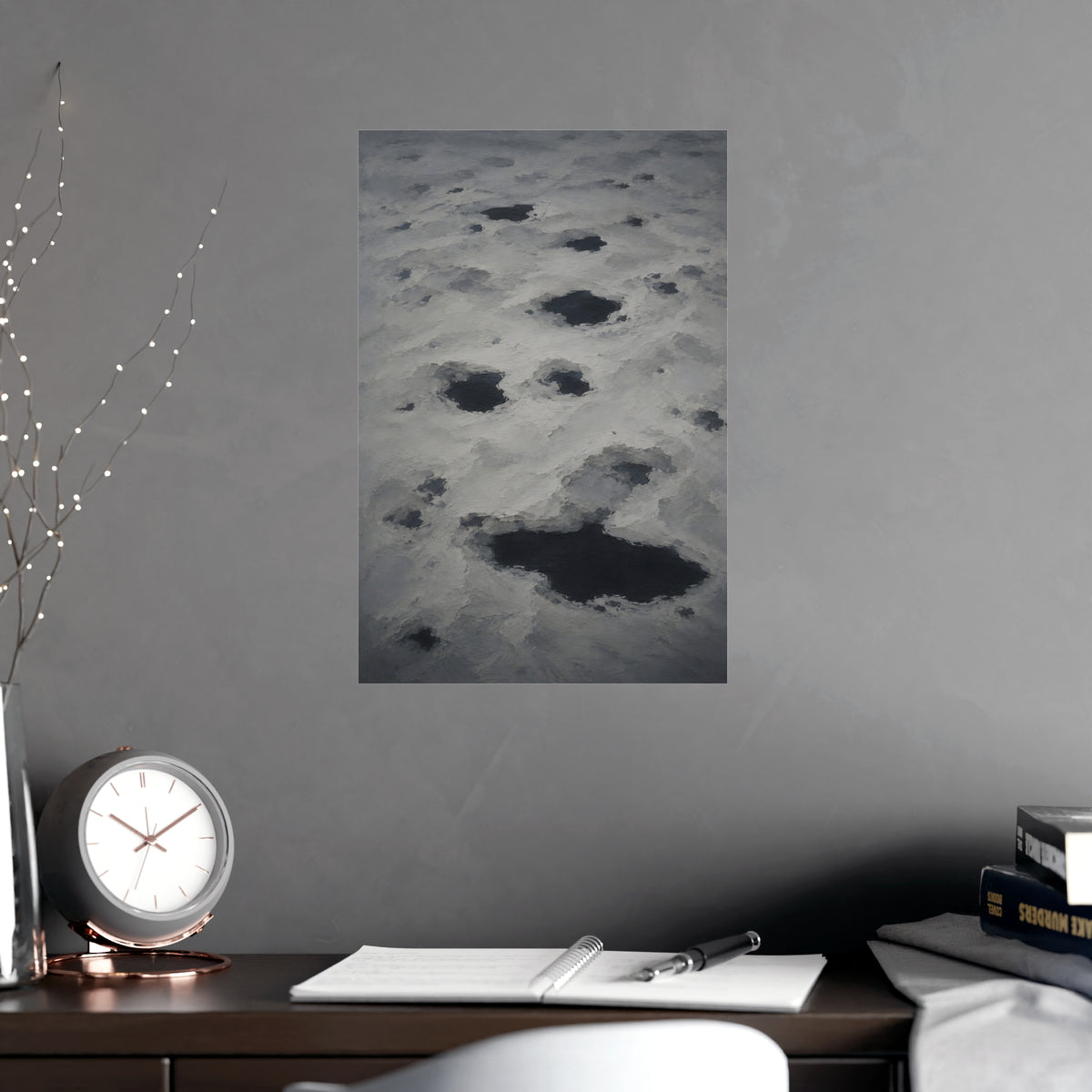 Tarns from Above — tarns from above, shown framed on a wall