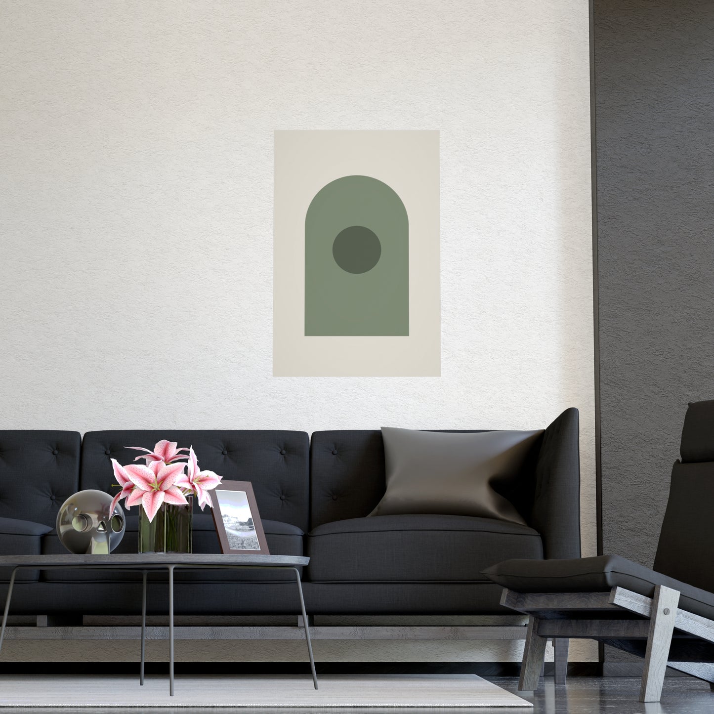 Sage Neutral Arch Boho Wall Art | Living Room Print