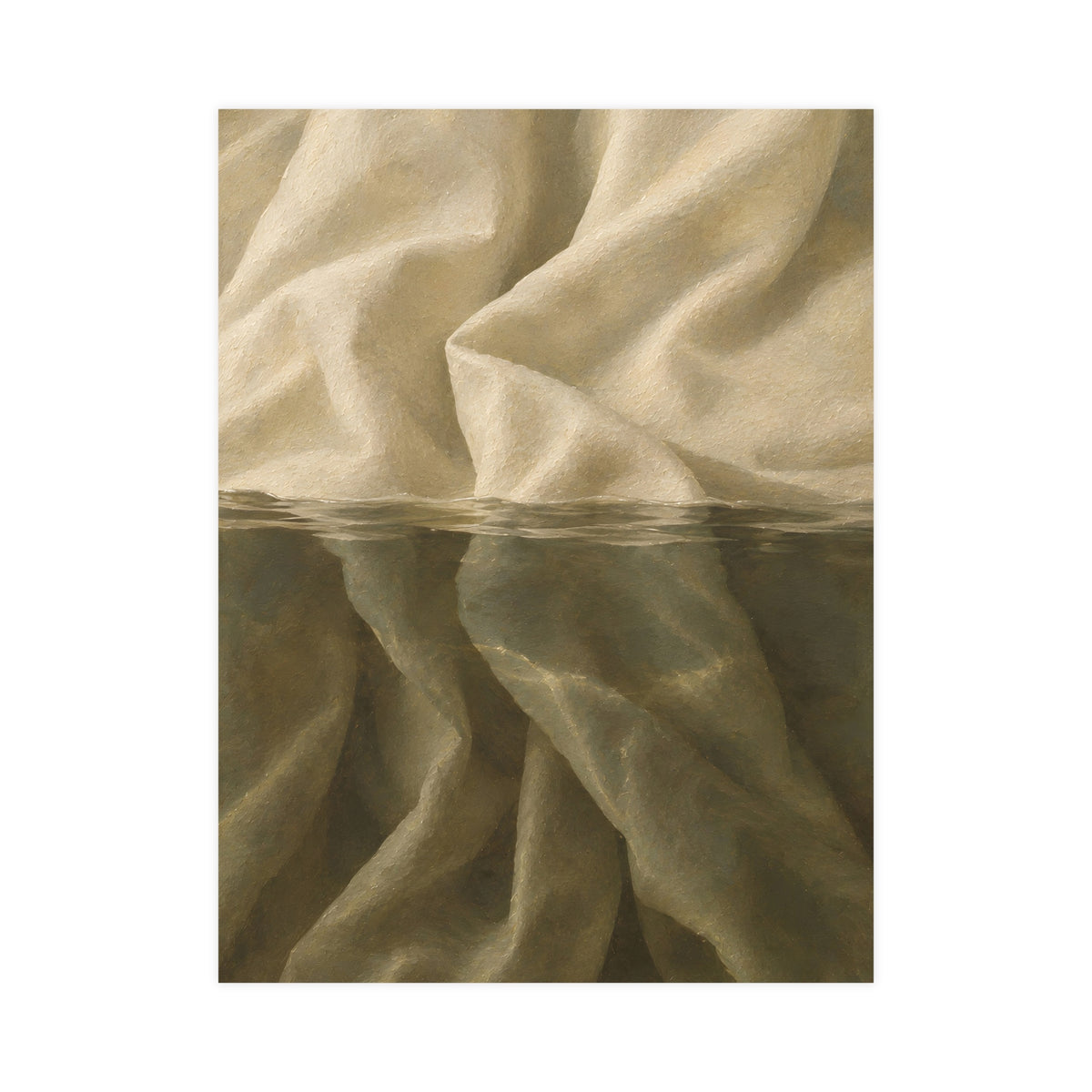 Wo es das Wasser Berührt | Textil-Studie | Kunstdruck