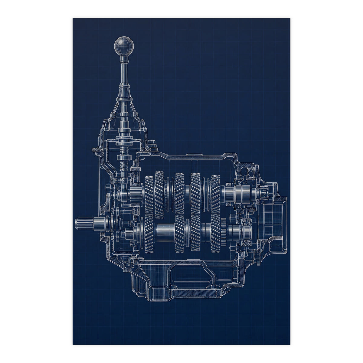 Gearbox, in Cutaway — gearbox, in cutaway, 24x36 in print