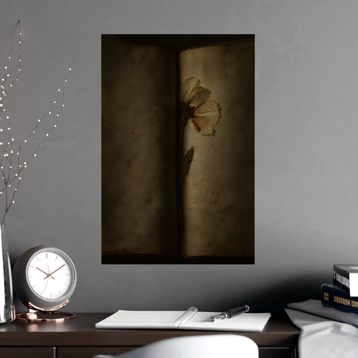 Pressed Flat — pressed flat, shown framed on a wall