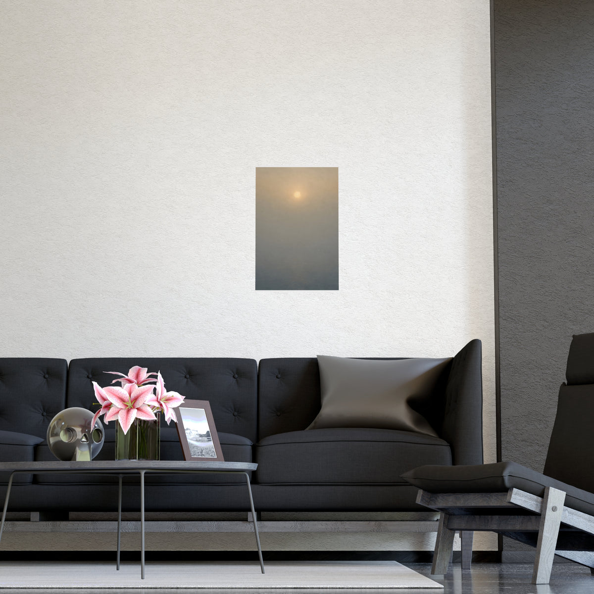 Sun Behind Fog — sun behind fog, shown framed on a wall