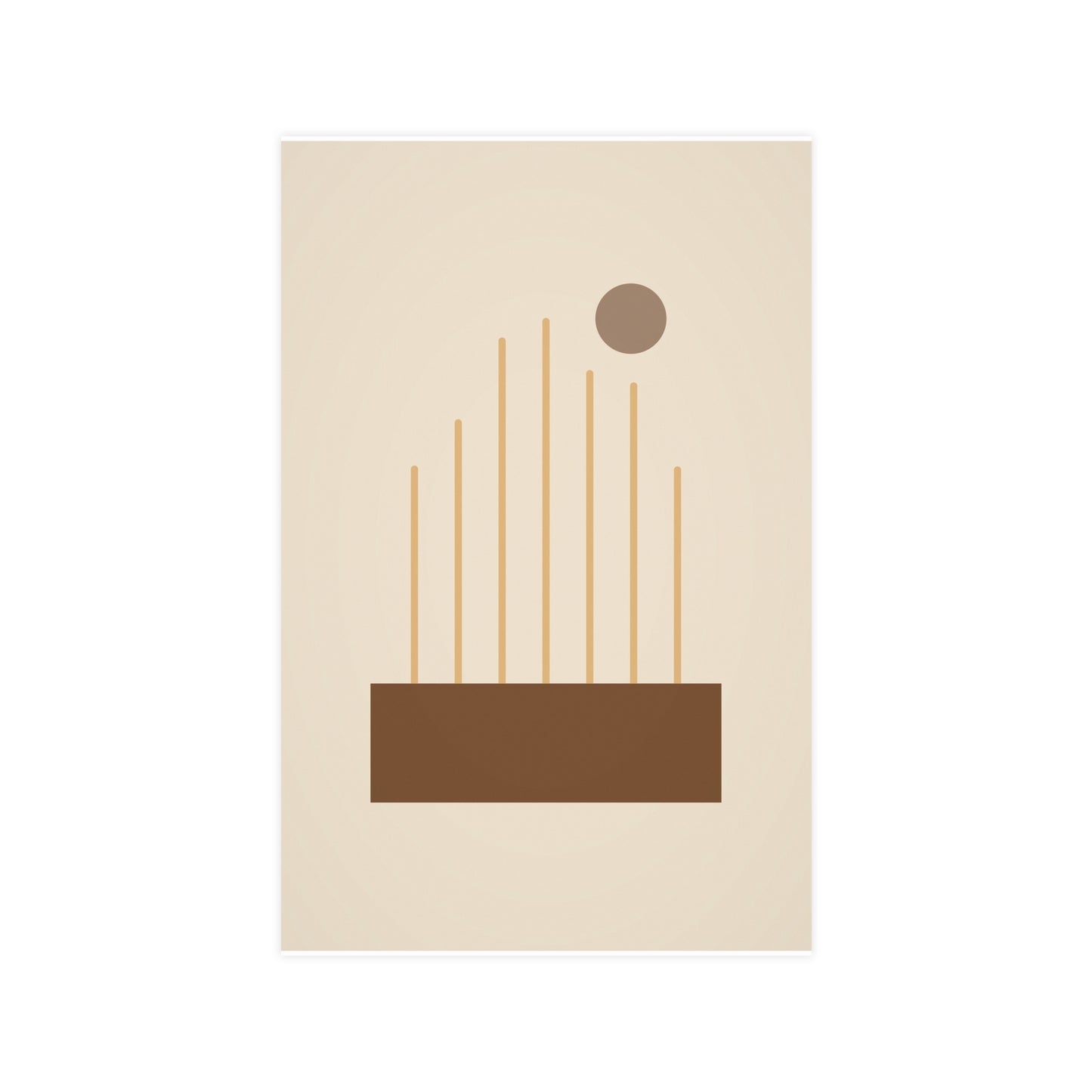 Muted 70s Lines Wall Art | Bedroom Print