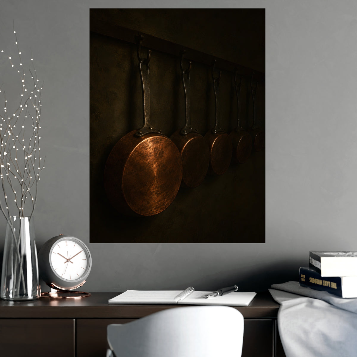 Down the Line — down the line, shown framed on a wall