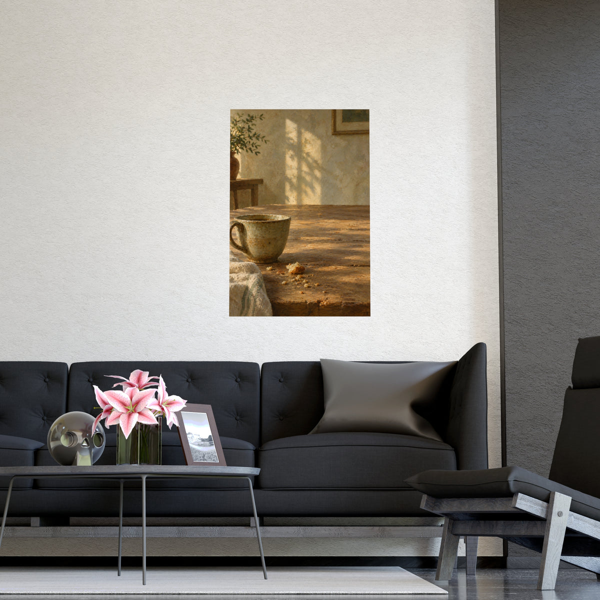 At Table Height — at table height, shown framed on a wall