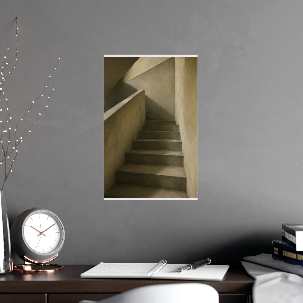 Concrete Stairwell — concrete stairwell, shown framed on a wall