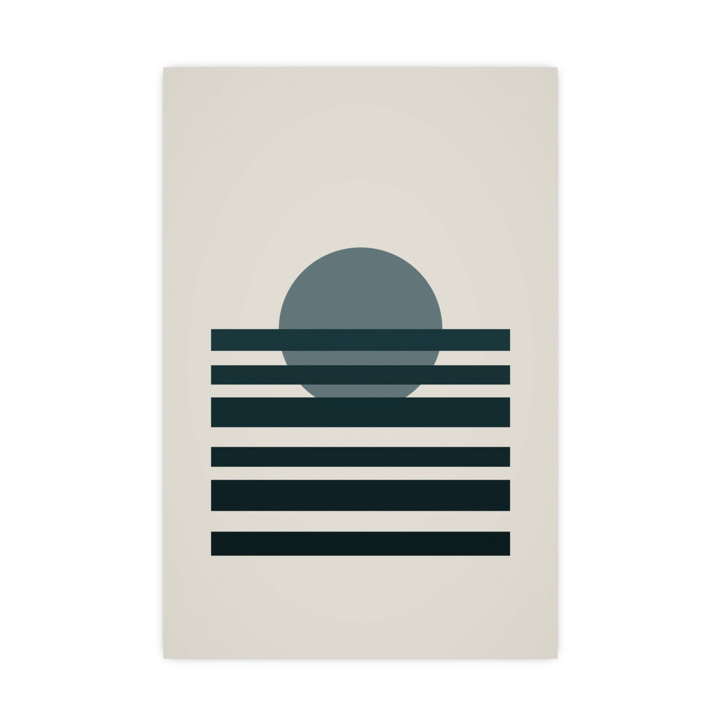 Deep Teal Sunset Landscape Wall Art | Living Room Print