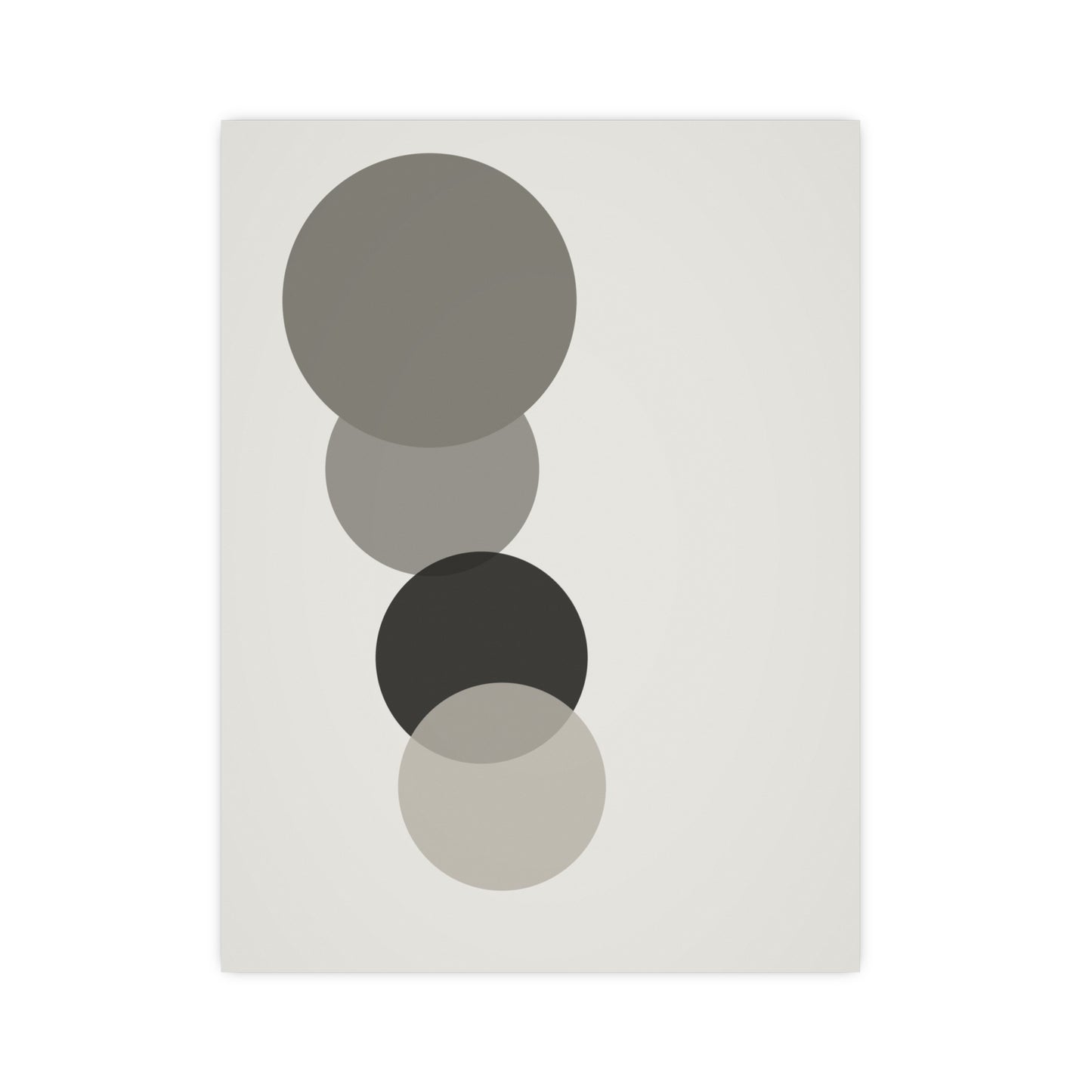 Charcoal Cream Circles Modern Wall Art | Living Room Print