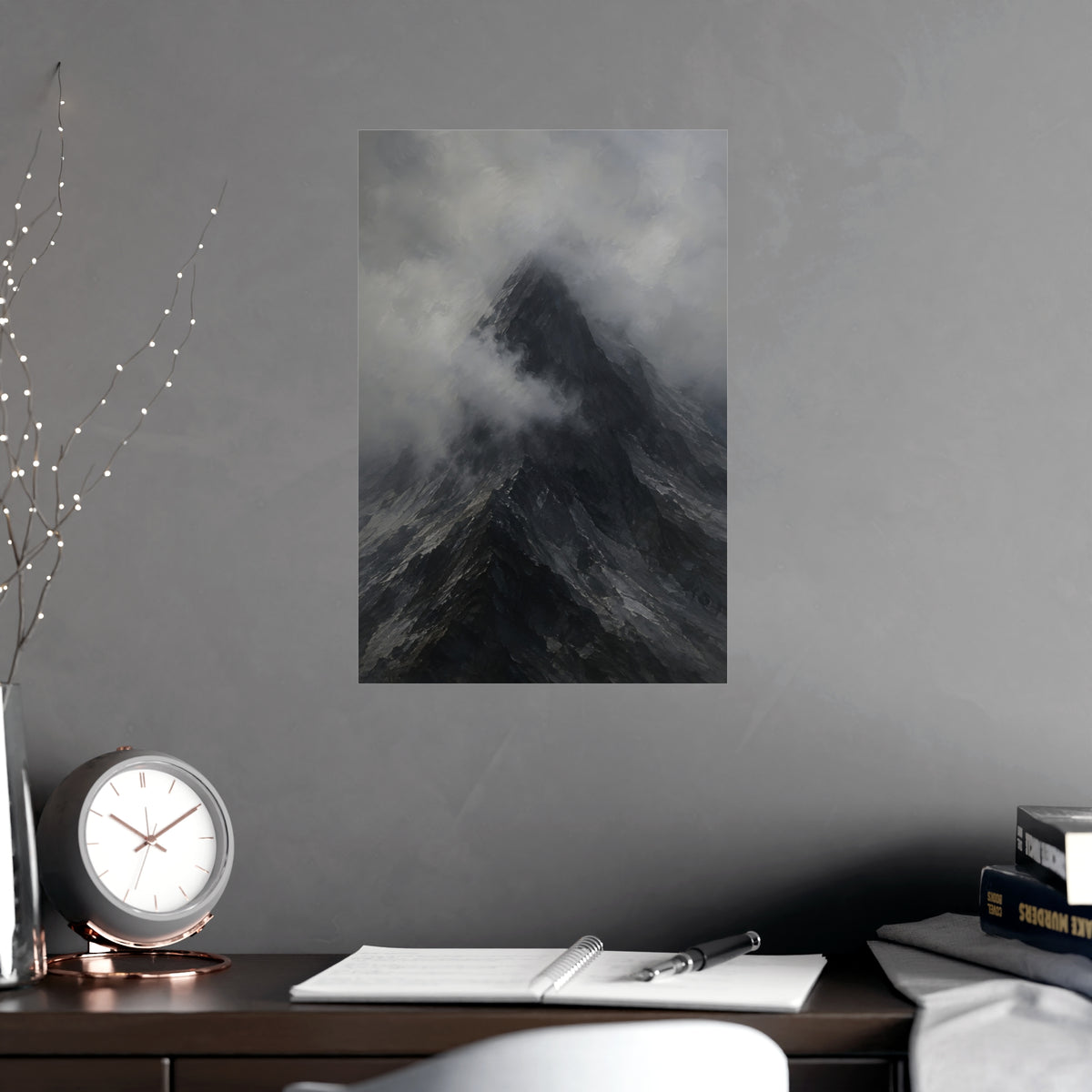 Peak in Cloud — peak in cloud, shown framed on a wall