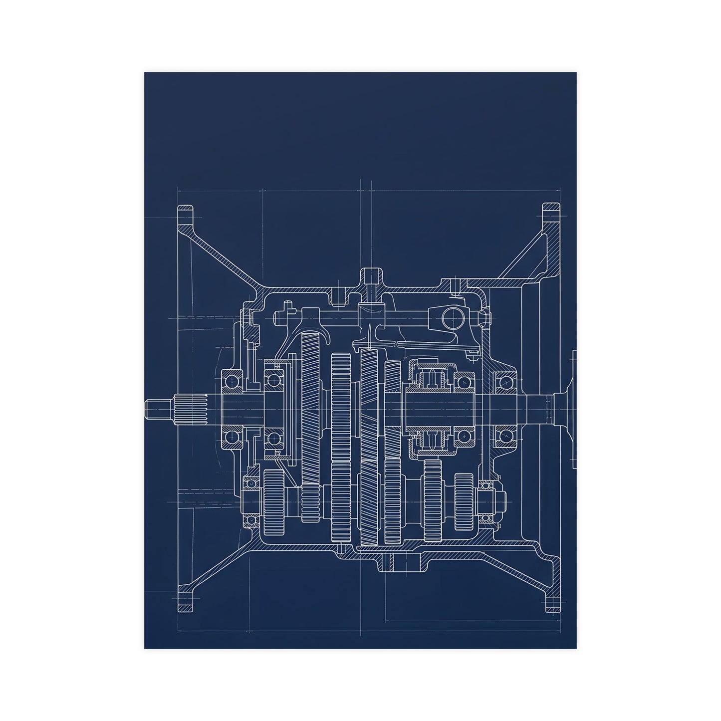 Gearbox, in Cutaway — gearbox, in cutaway, 12x18 in print